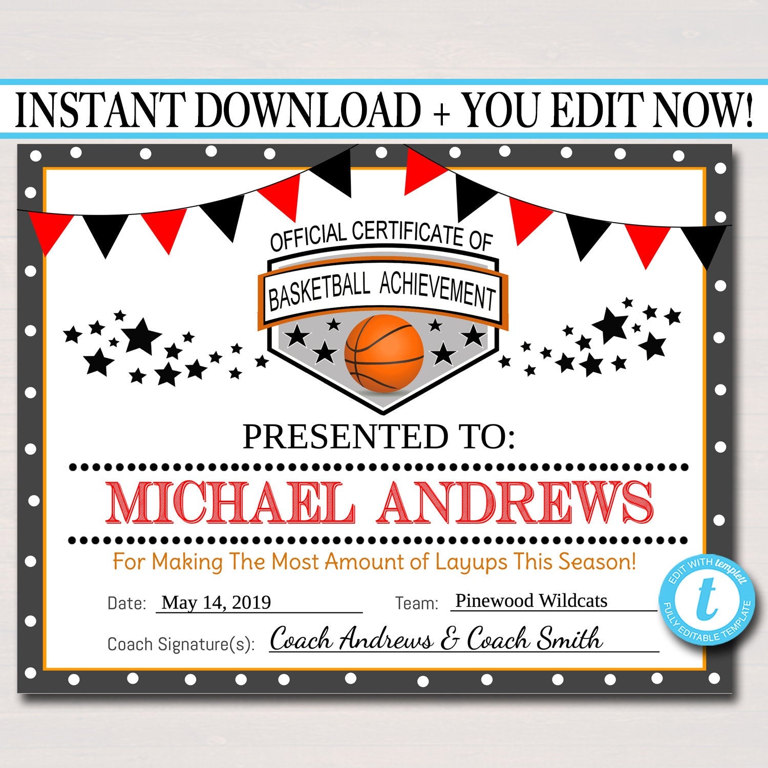 basketball award templates