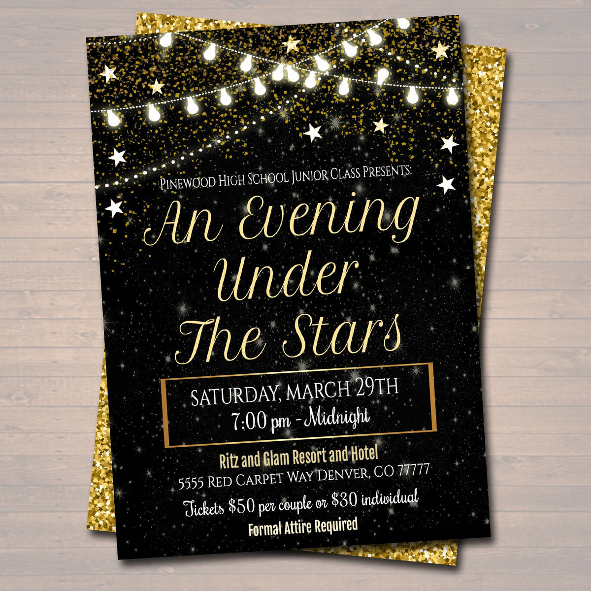 prom-dance-invitation-starry-night-gold-glitter-an-evening-under-the