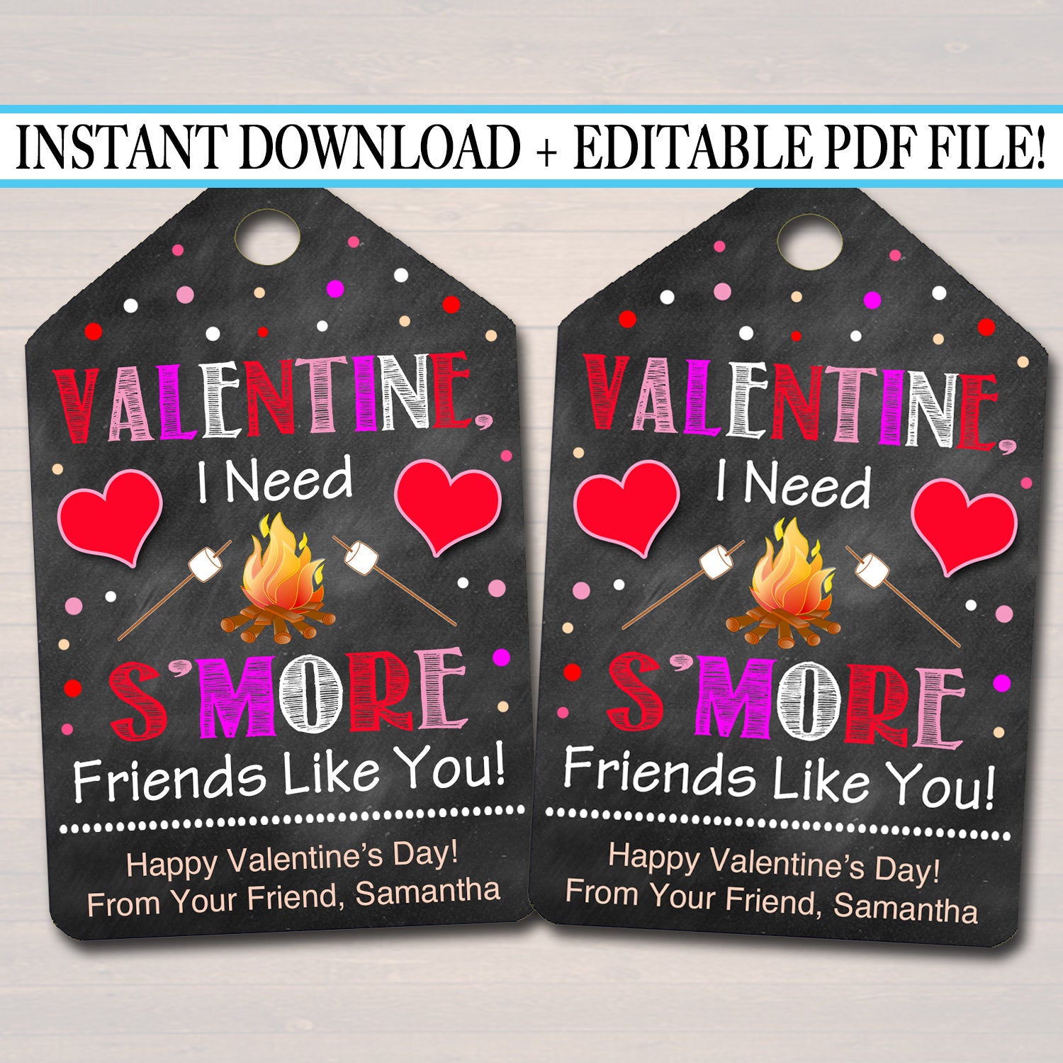 Valentine's Day Student Gift Tags - 20 EDITABLE Designs Valentine