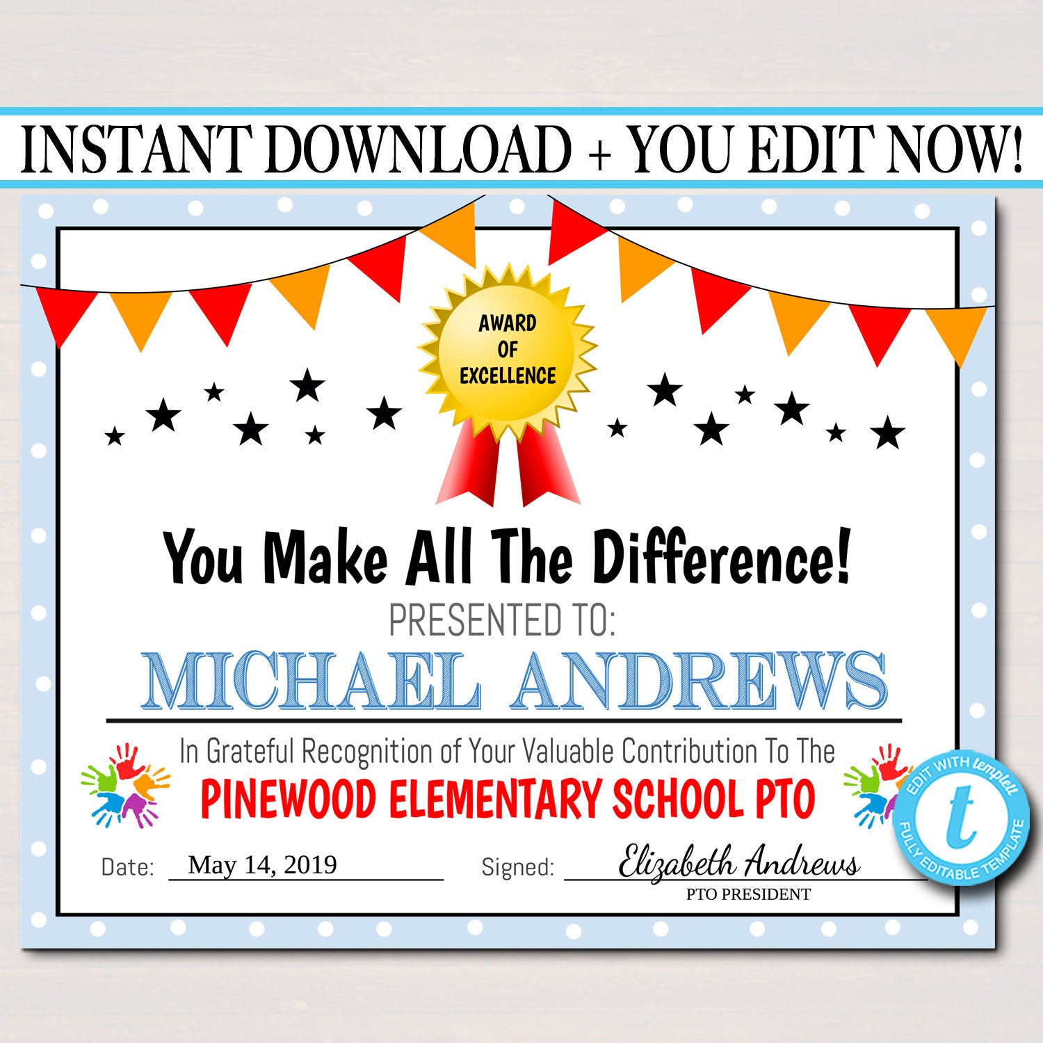 academic achievement award certificate template