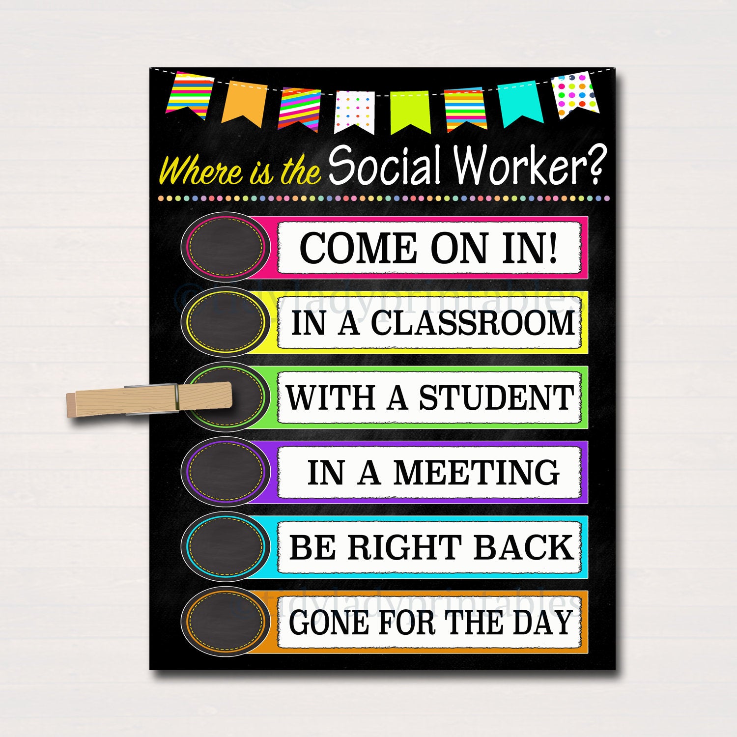 Where is the Social Worker Door Sign | TidyLady Printables