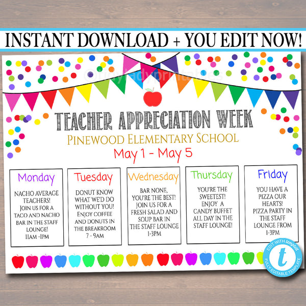 Teacher Appreciation Week Ideas Free Printables