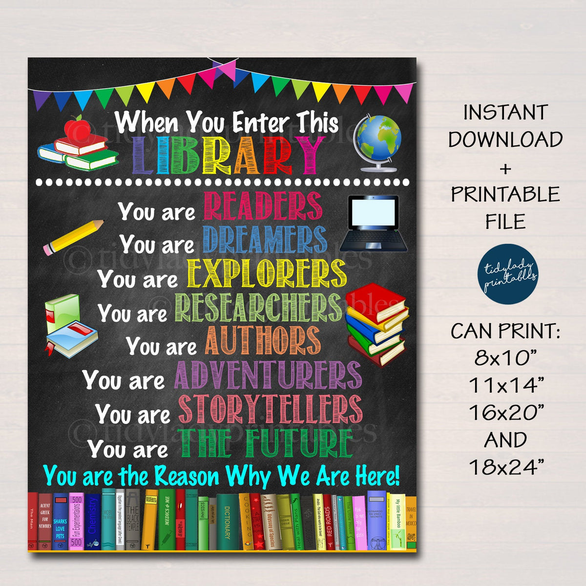 When You Enter This Library Poster TidyLady Printables