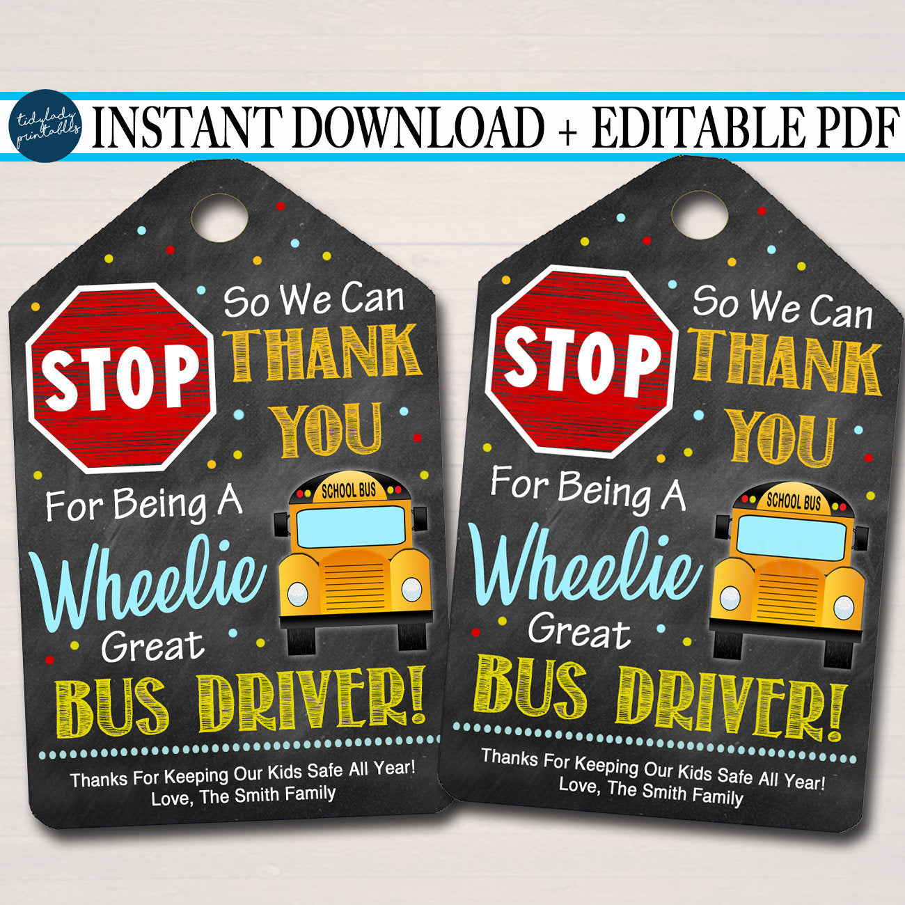 Bus Driver Thank You / Bus Driver Valentine/ Thank You Note for Bus Driver/  Gift Tag/ Bus Driver Gift Ideas/ Bus Driver Appreciation 