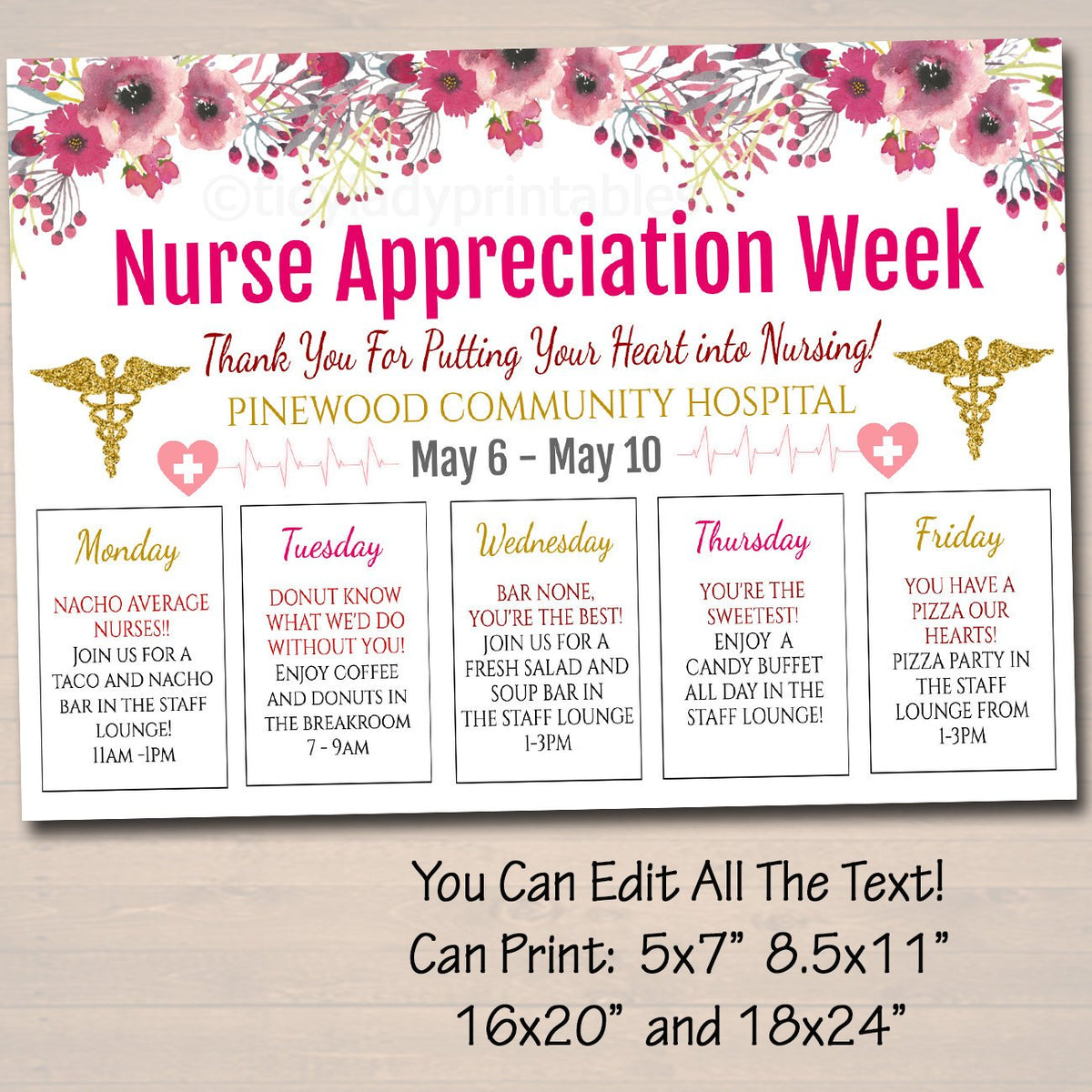 Nurse Appreciation Week Event Calendar | TidyLady Printables