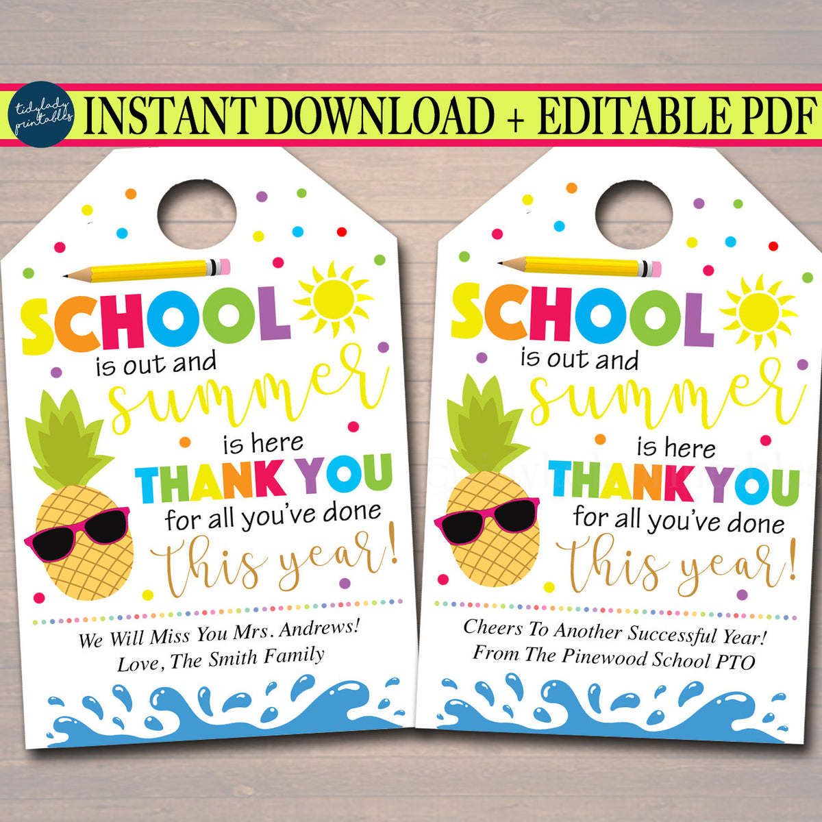 Thank You Teacher Gift Tags Printable