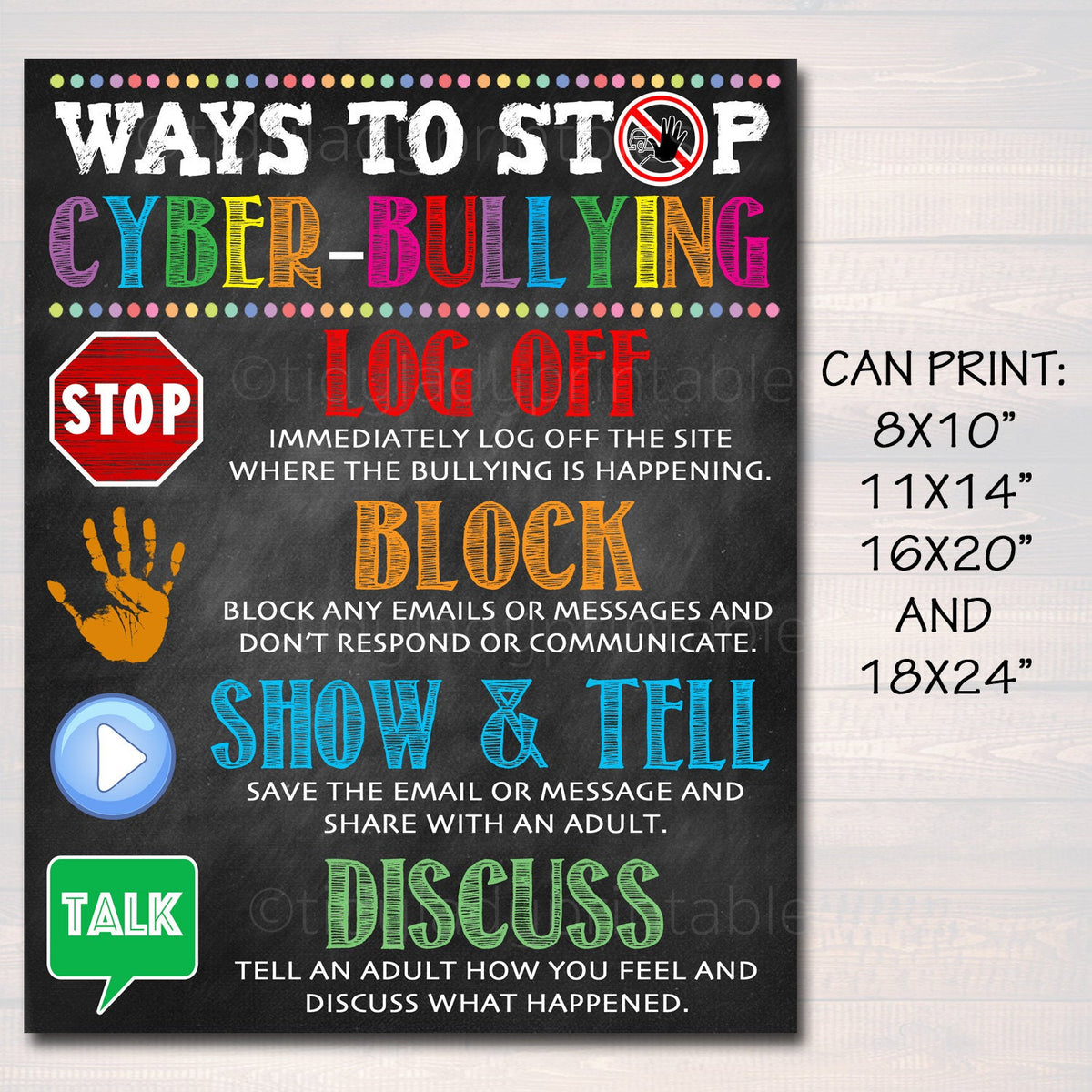 Stop CyberBullying Poster TidyLady Printables