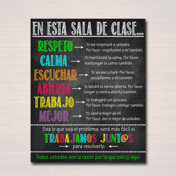 Spanish Classroom Rules Poster Tidylady Printables 9497