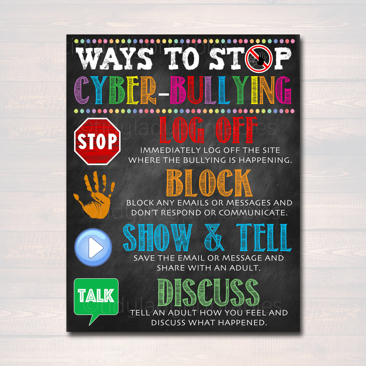 Stop Cyber-Bullying Poster | TidyLady Printables