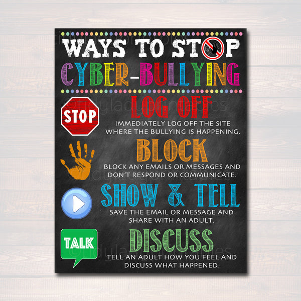 Stop Cyber Bullying Poster Tidylady Printables 