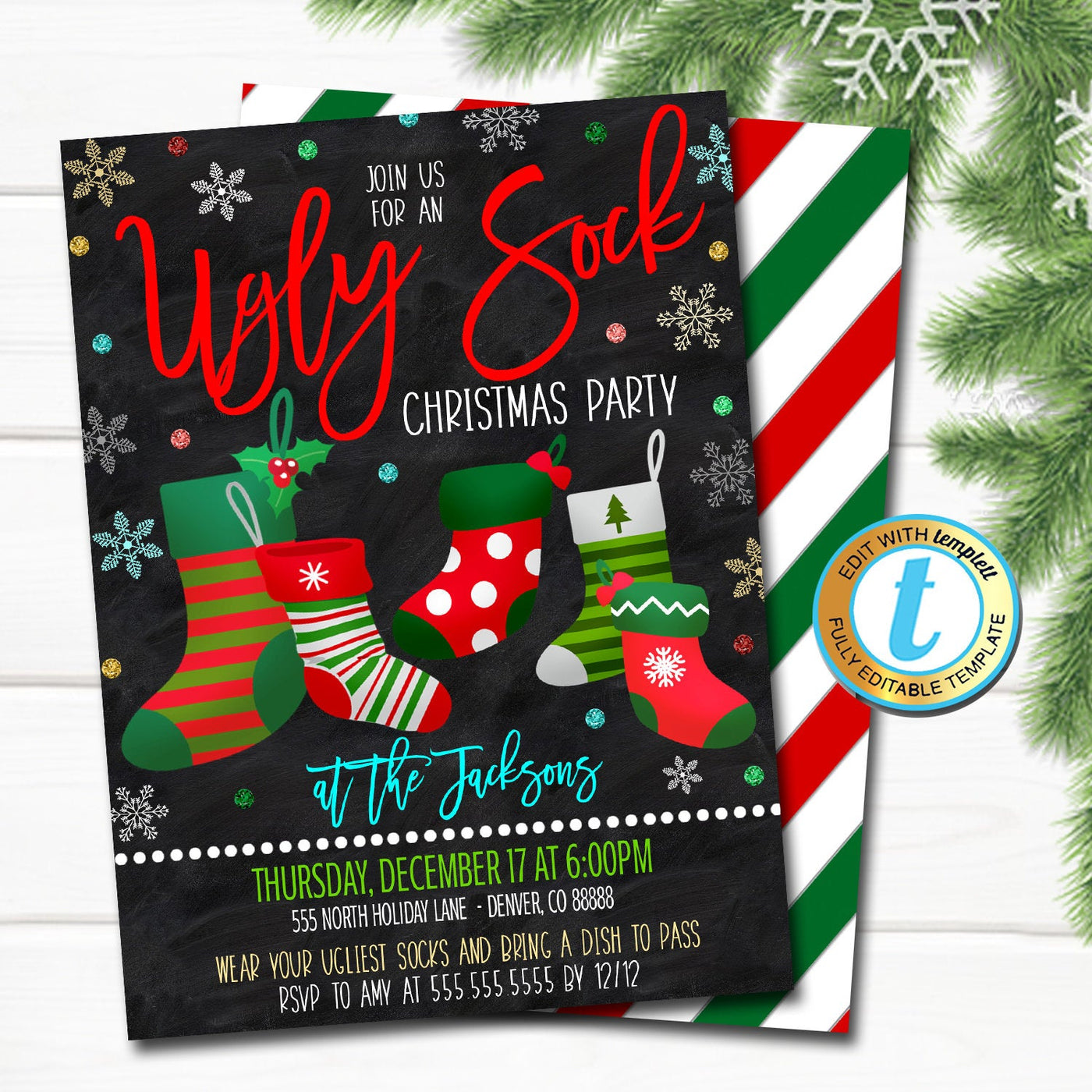Ugly Sock Christmas Party Invite | TidyLady Printables