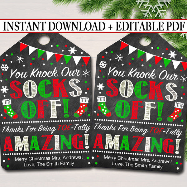 Christmas Socks Gift Tag | TidyLady Printables