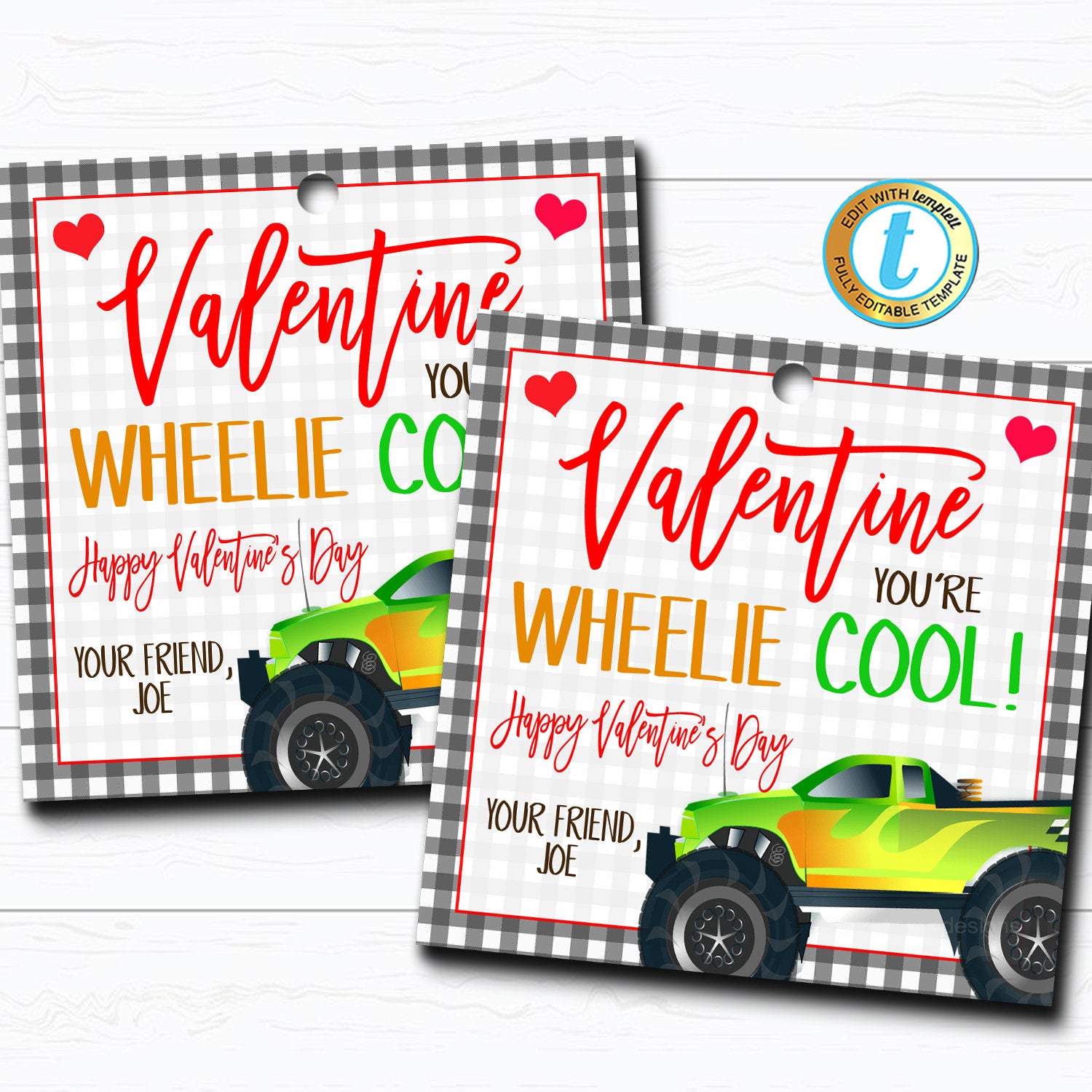 Monster Valentine's Day Cards for School Printable