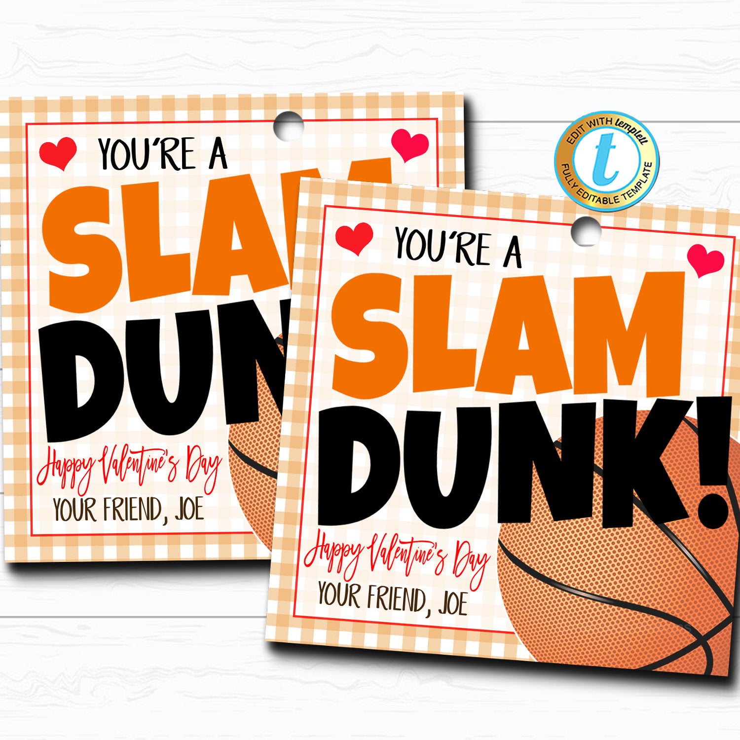 Basketball Valentine S Day Gift Tag Tidylady Printables