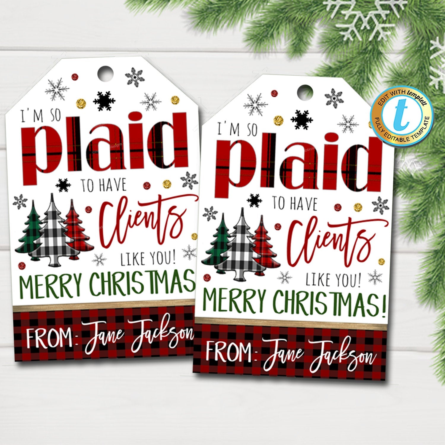 Christmas Tags Digital, Blank Gift Tags, Holiday Gift Tags, Digital  Christmas Gift Tags, Editable, Custom to From Tags, Red Merry Christmas 