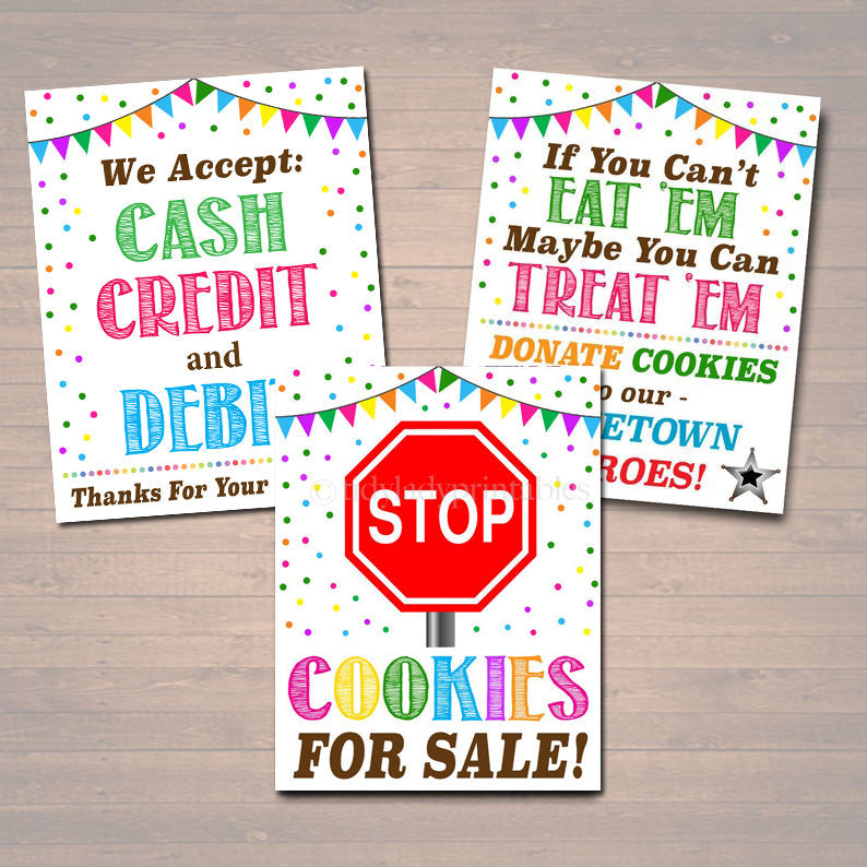 Cookie Booth Ideas Decor and Signs TidyLady Printables