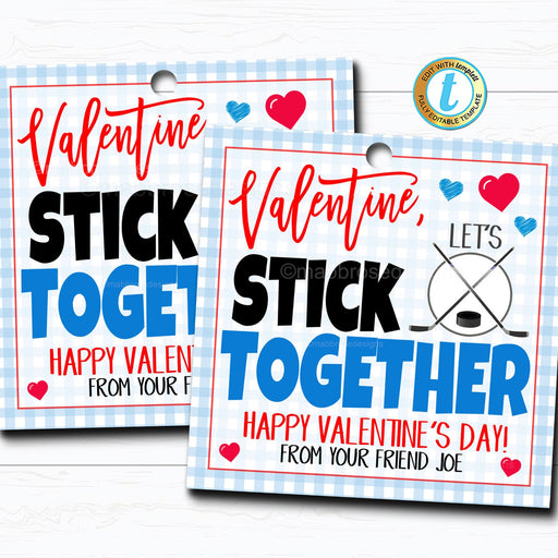 PRINTABLE Personalized Valentines for Kids, Stanley Cup Hockey Valentine's  Day Cards, Navy Boys Valentine Card, Customized Sports Valentine 