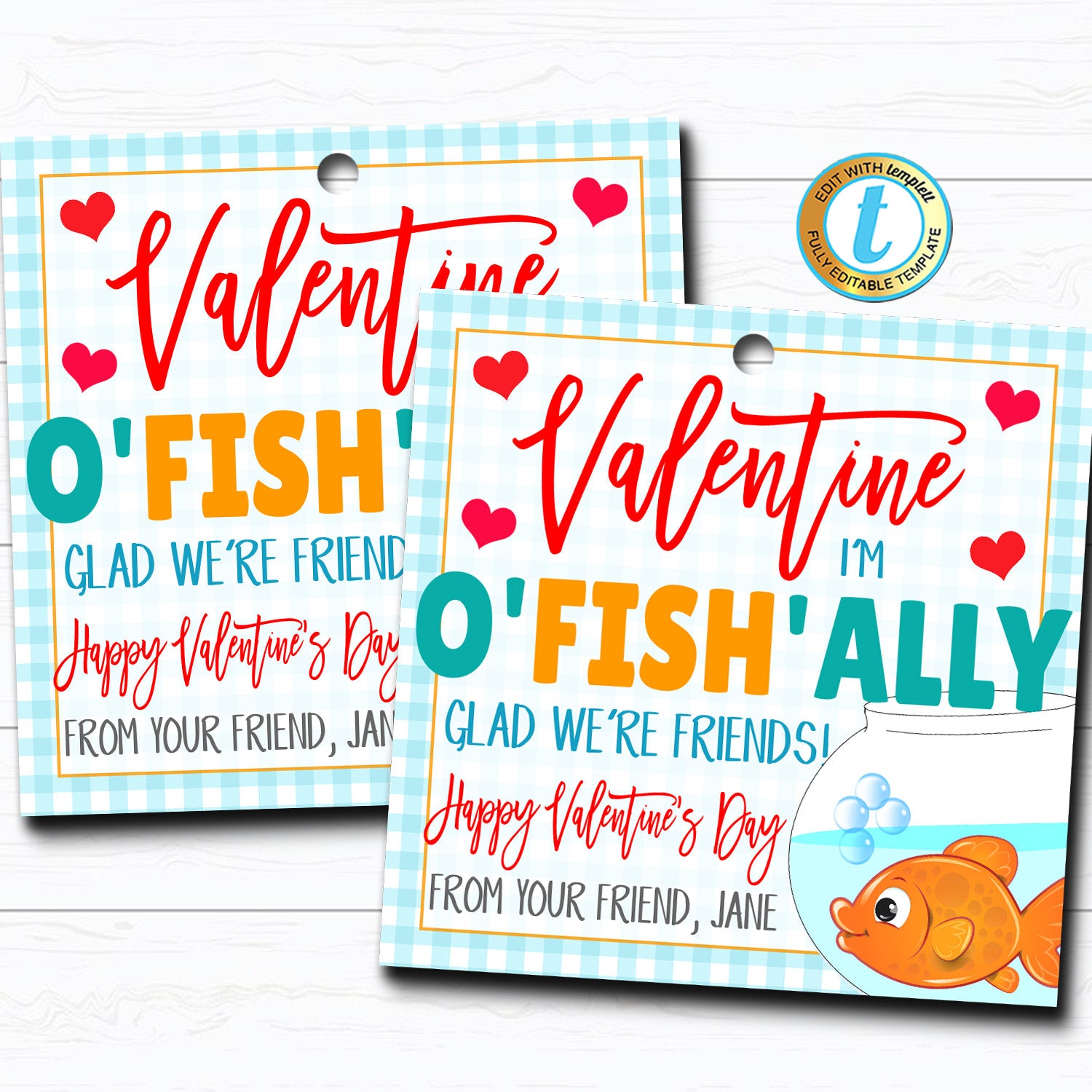 Valentine's Day Goldfish Gift Tags