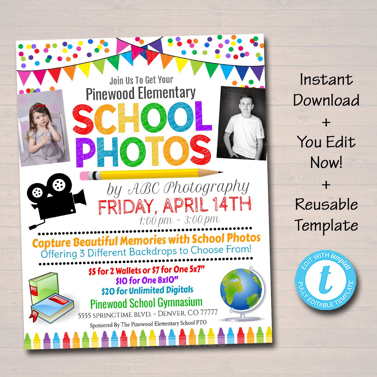 school portrait day flyer