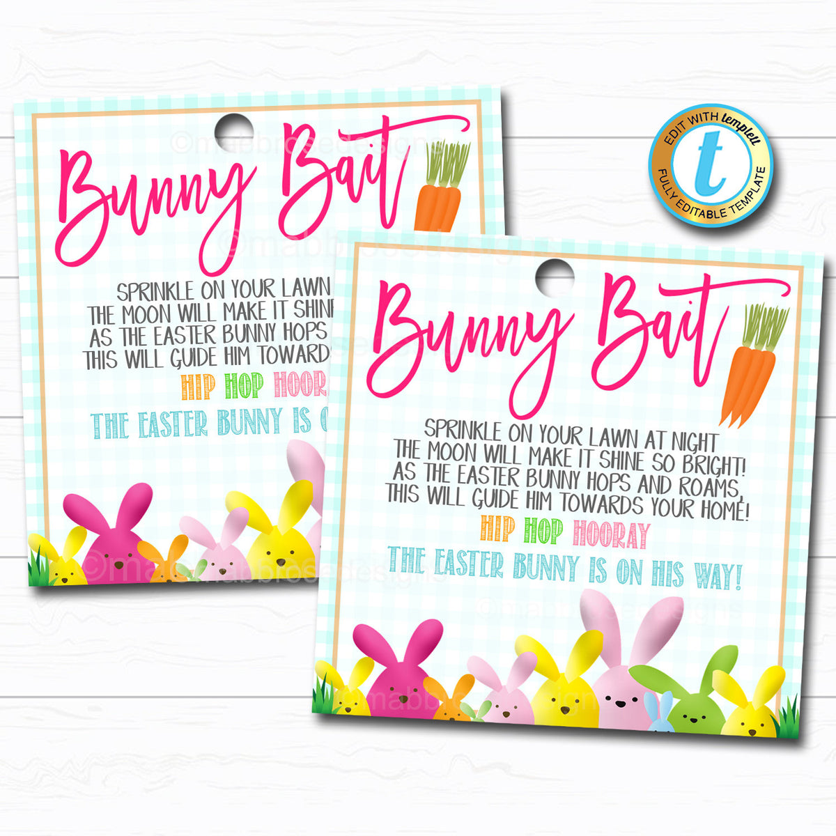 Bunny Bait Printable Tags - Printable World Holiday