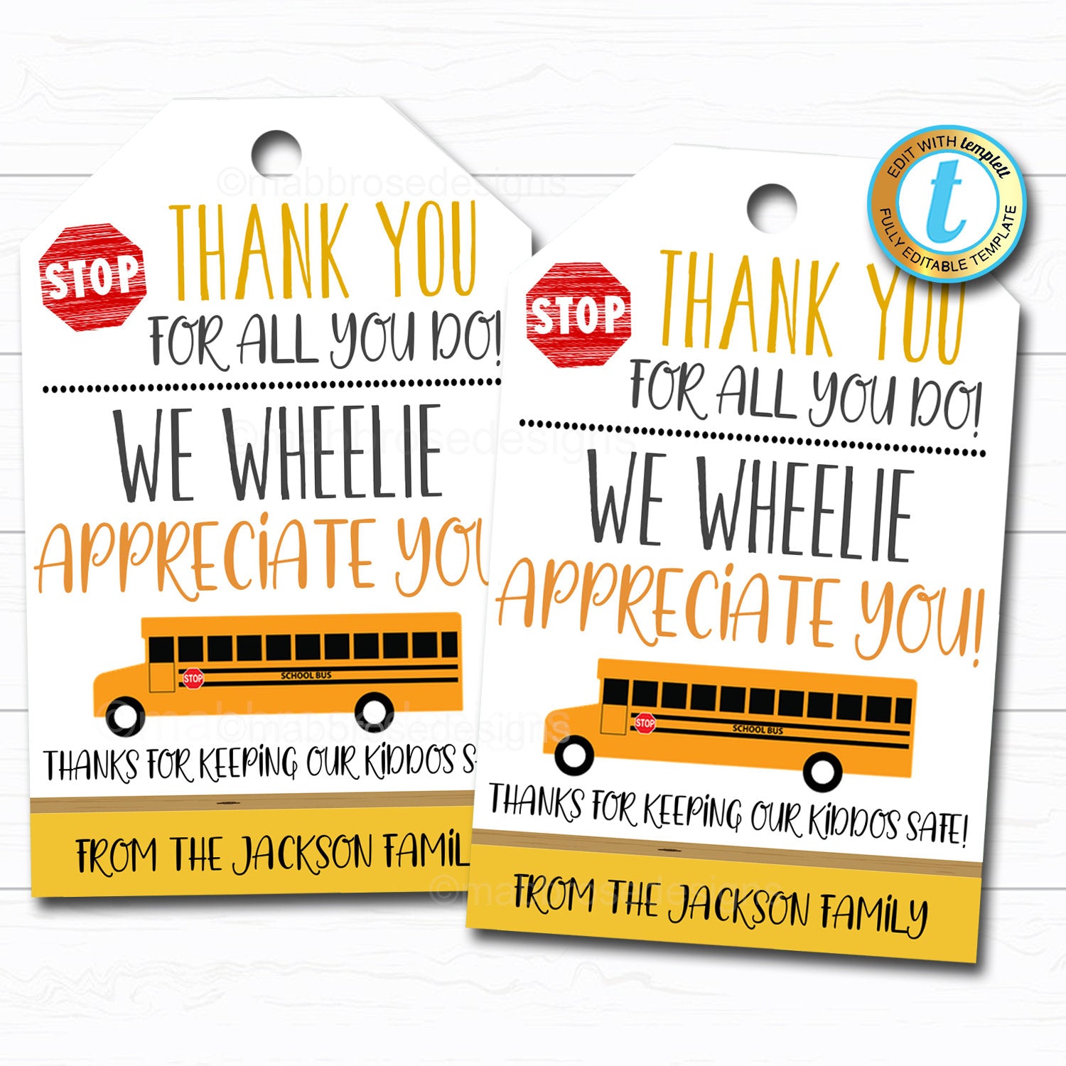 Bus Driver Appreciation Gift Tag