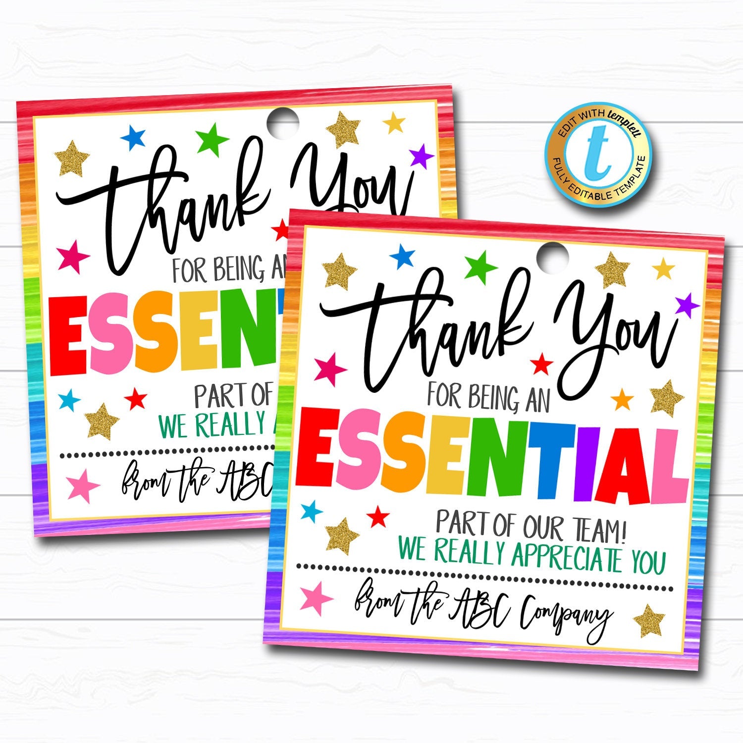 Employee Appreciation T Tag Thank You Essential Workers Tidylady
