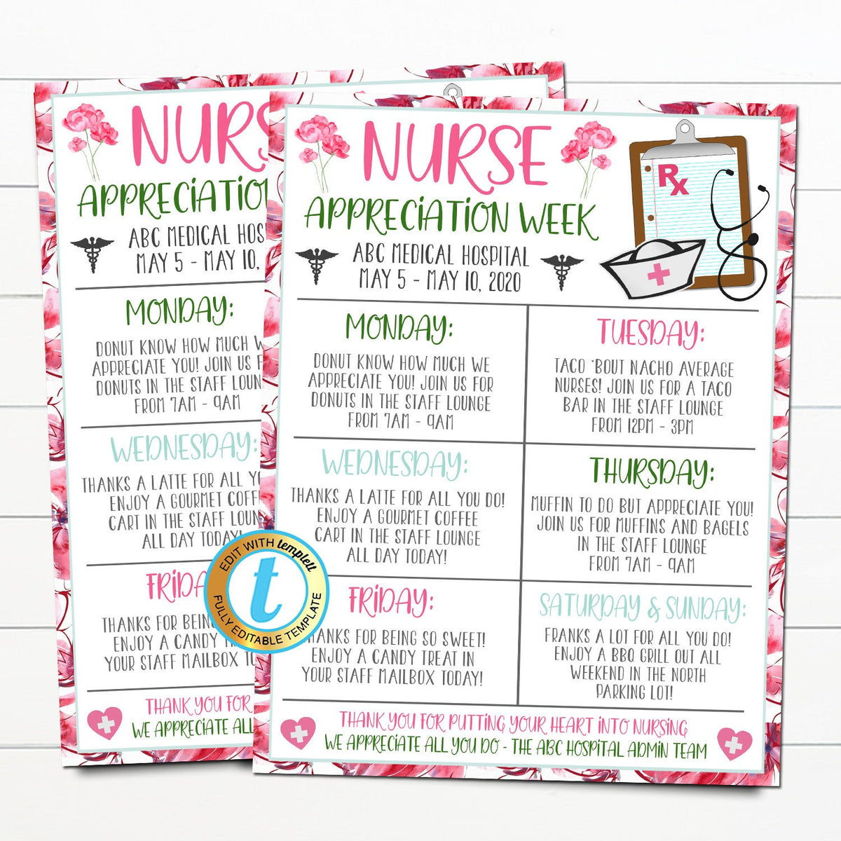 nurse-appreciation-week-itinerary-tidylady-printables