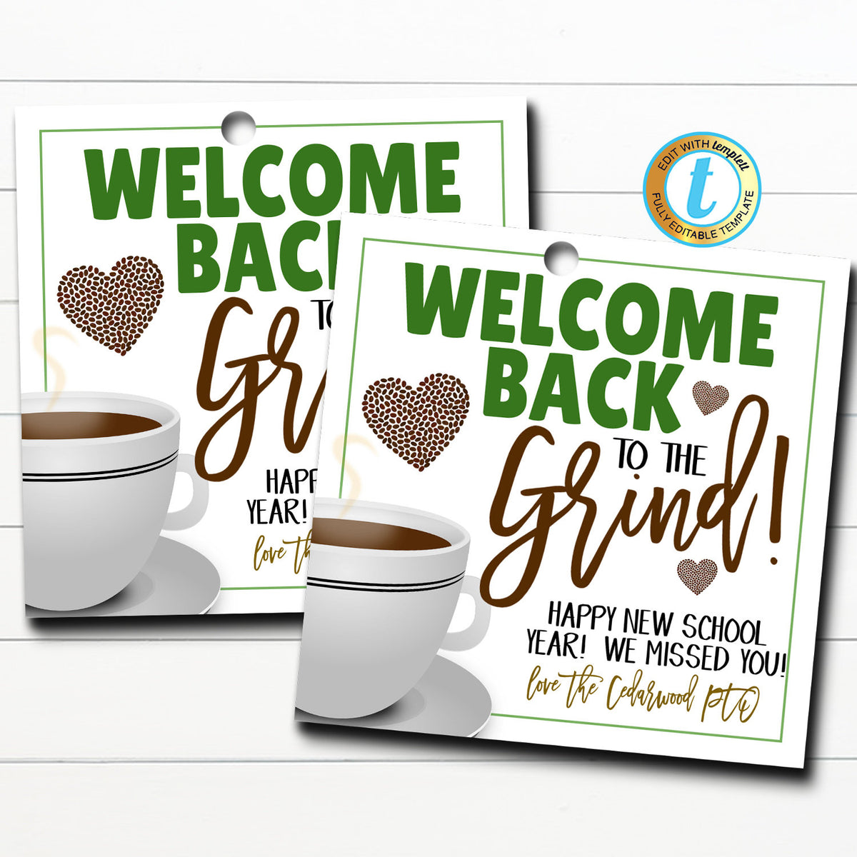 Back to the Grind Coffee Gift Tag — TidyLady Printables