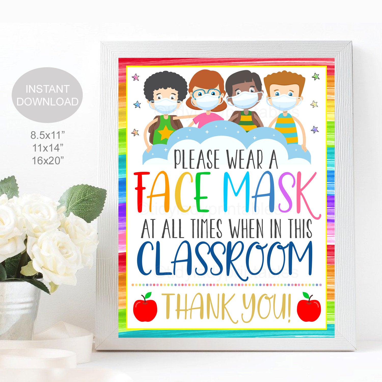 Download School Face Mask Sign Tidylady Printables