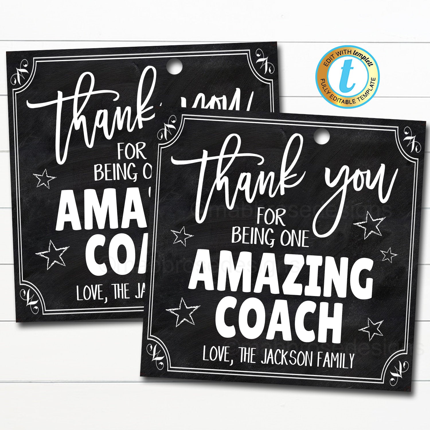 Coach Gift Tag - Thank You to an Amazing Coach — TidyLady Printables