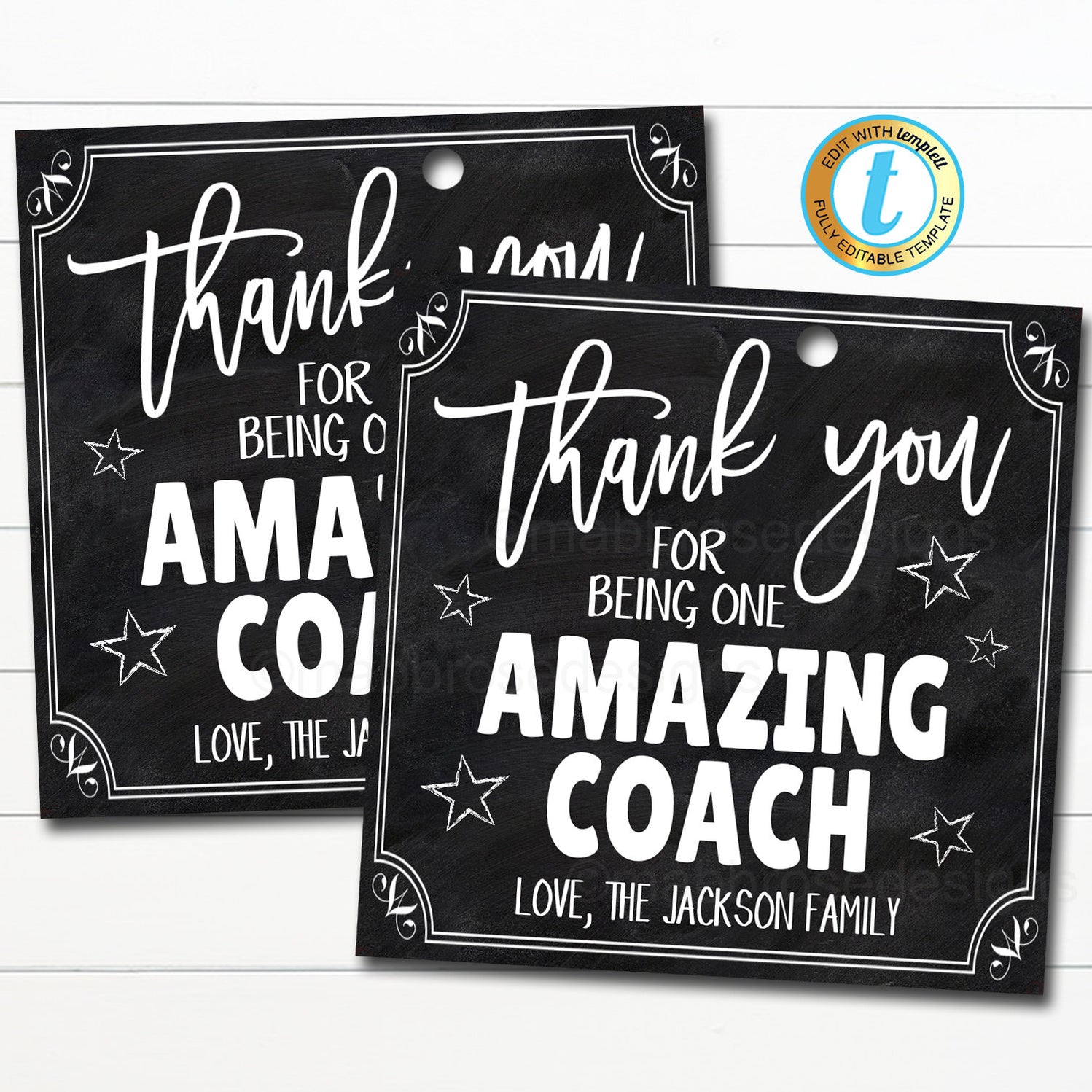 Coach T Tag Thank You To An Amazing Coach — Tidylady Printables