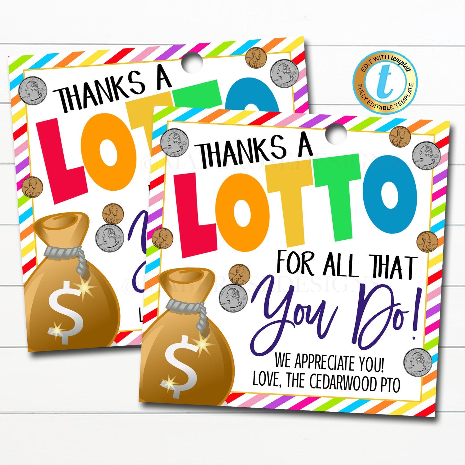 Thanks A Lotto For All You Do Free Printable