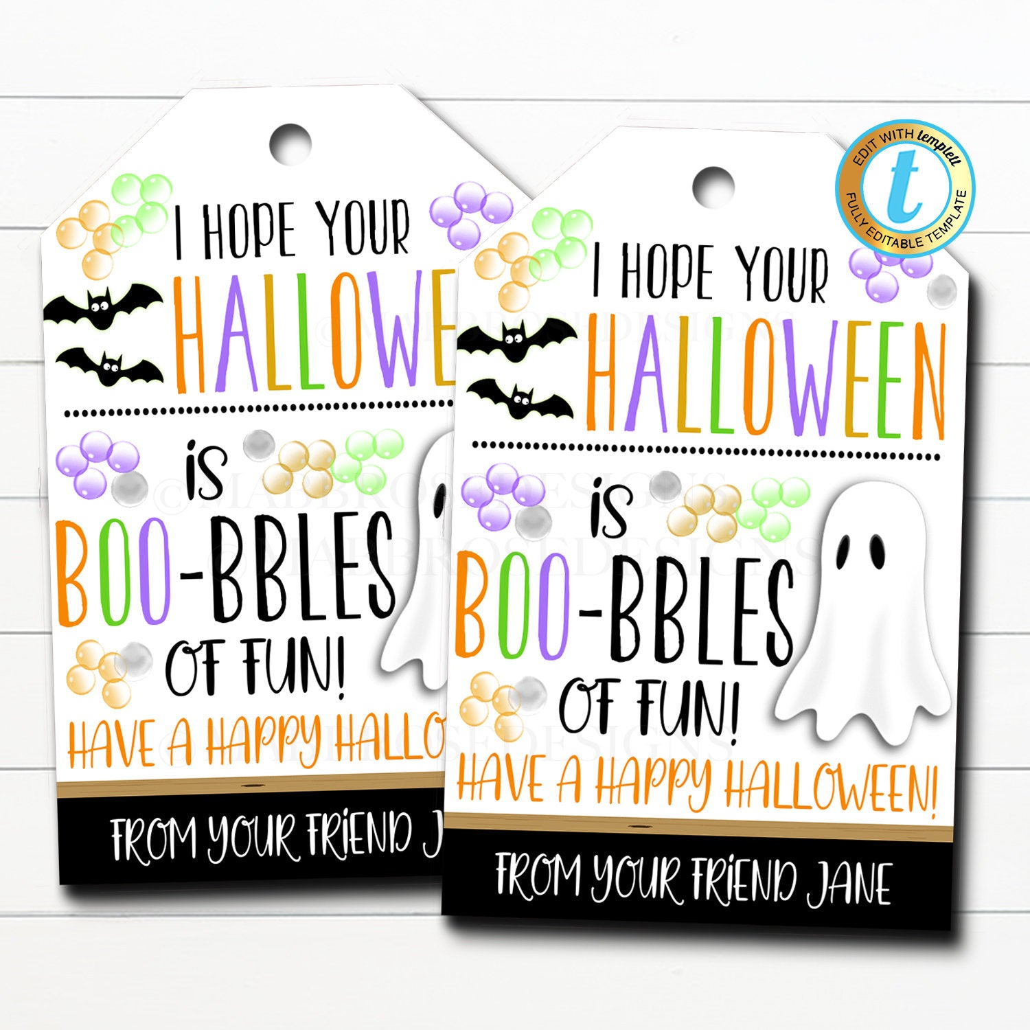 Free Printable Halloween Tags for Goodie Bags