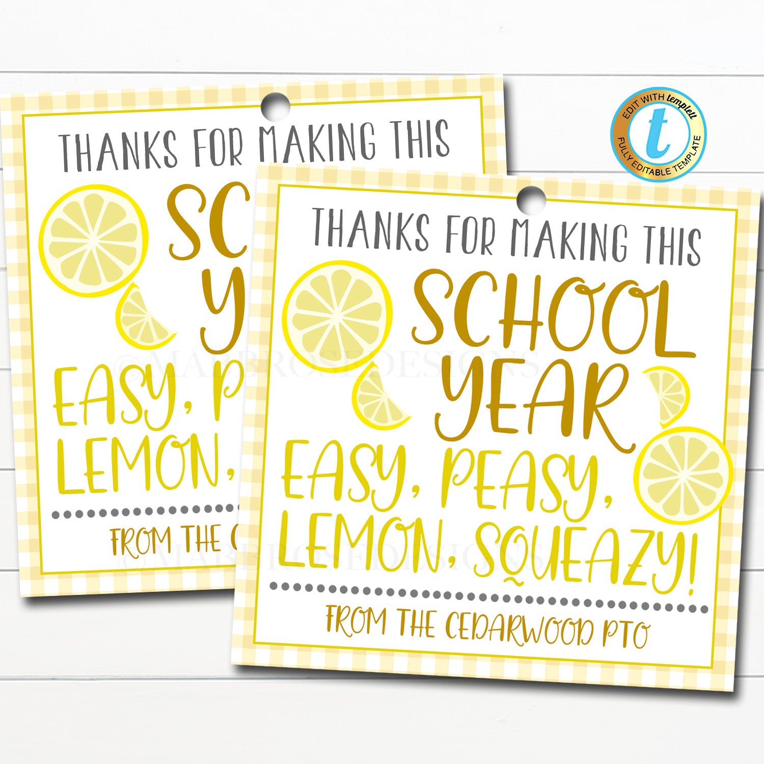 Gift Bag & Tag - Lemons - Plymouth Cards