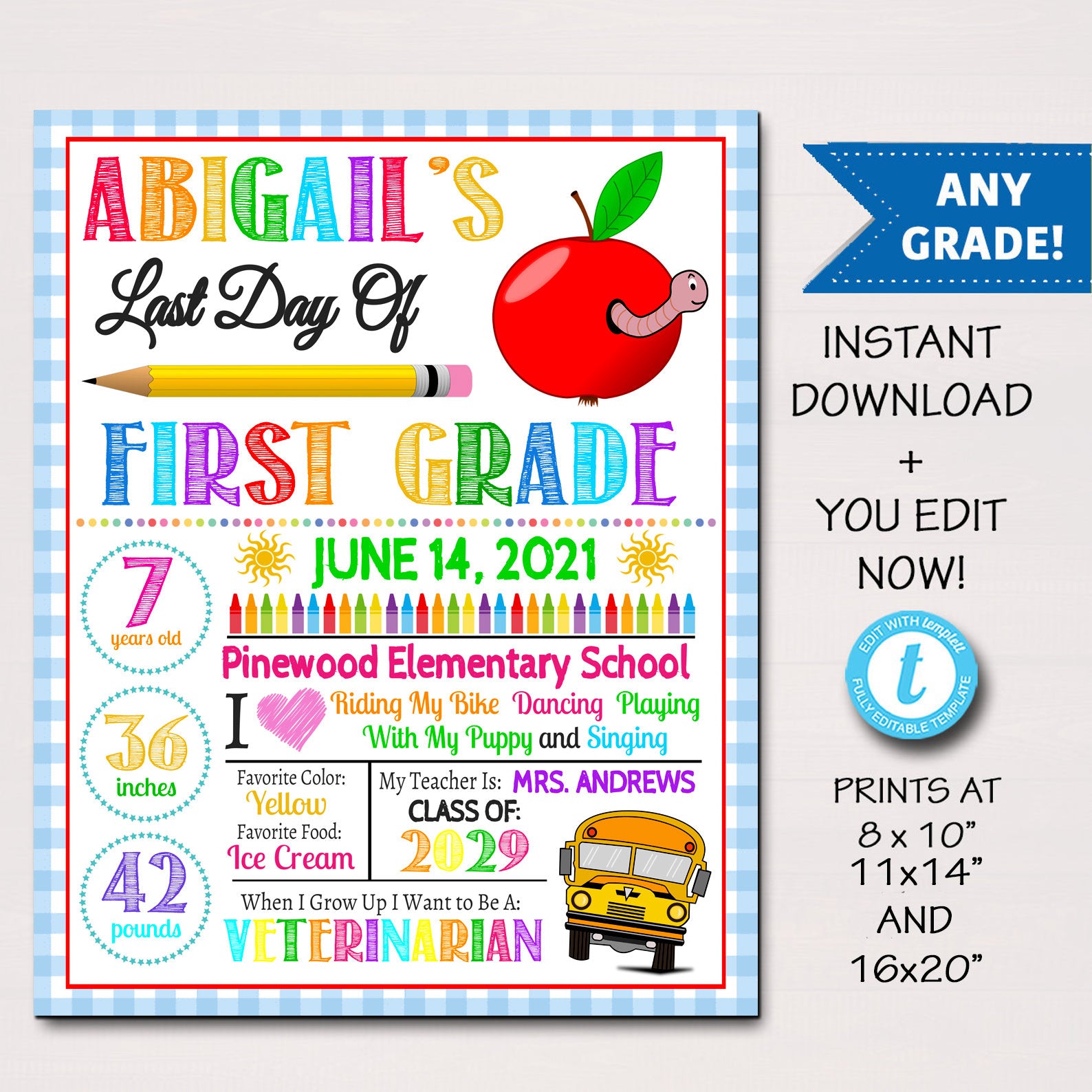Last Day Of School Sign Tidylady Printables