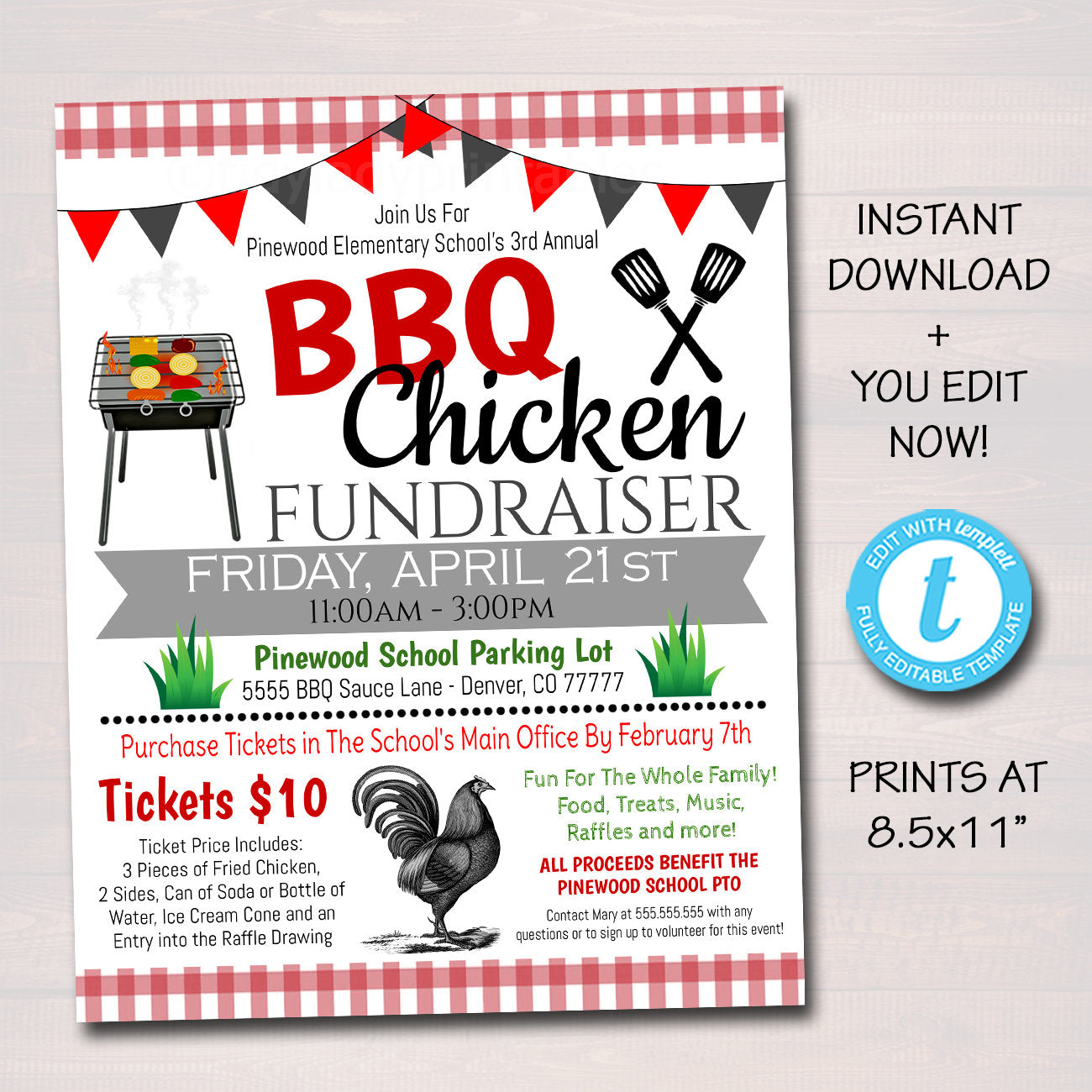 bbq fundraiser flyer template