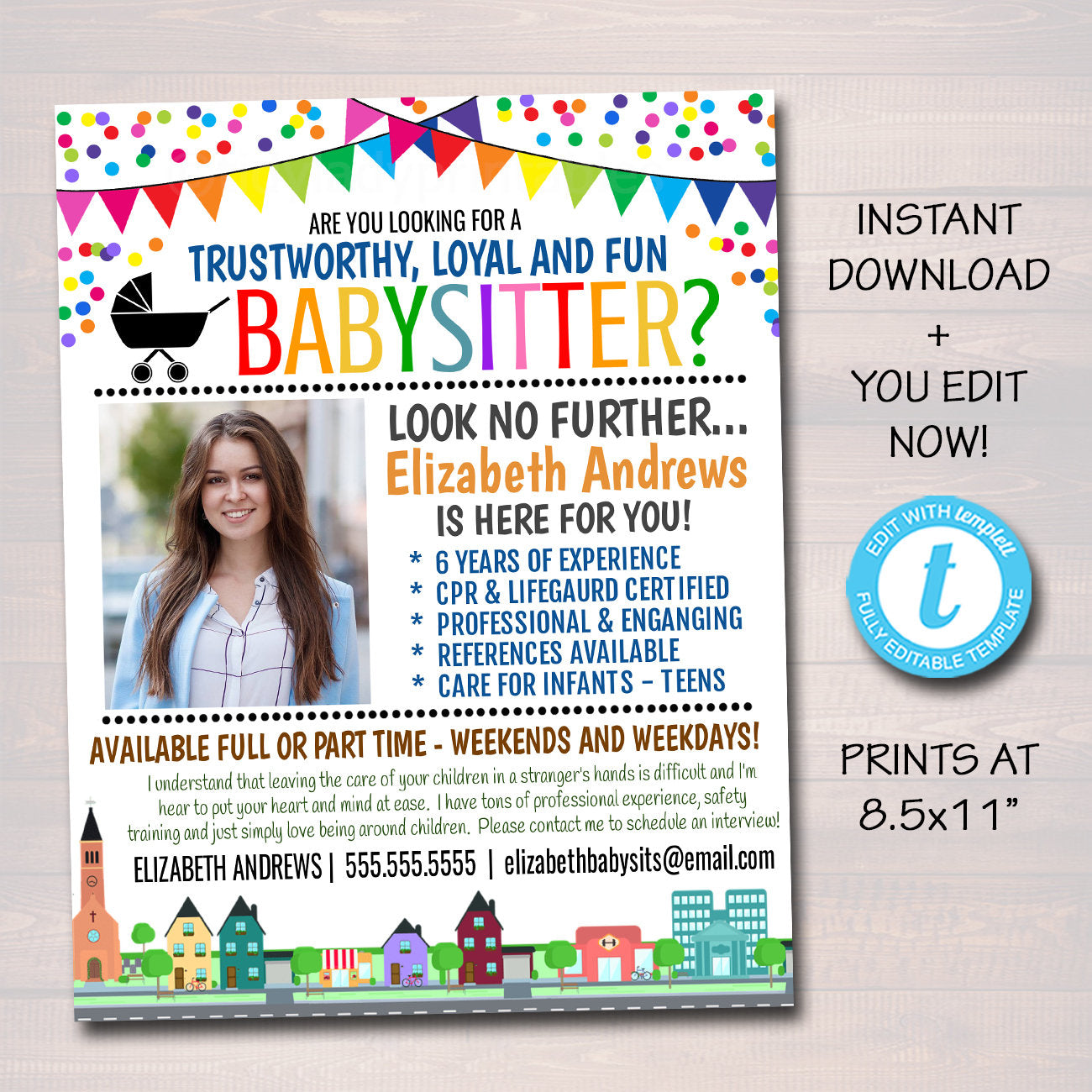 babysitter poster template