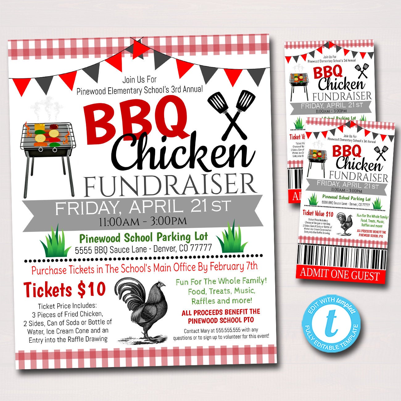 bbq fundraiser flyer template
