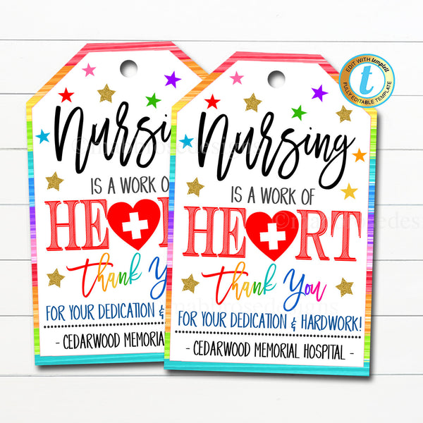 Nurse Appreciation Thank You Gift Tag TidyLady Printables