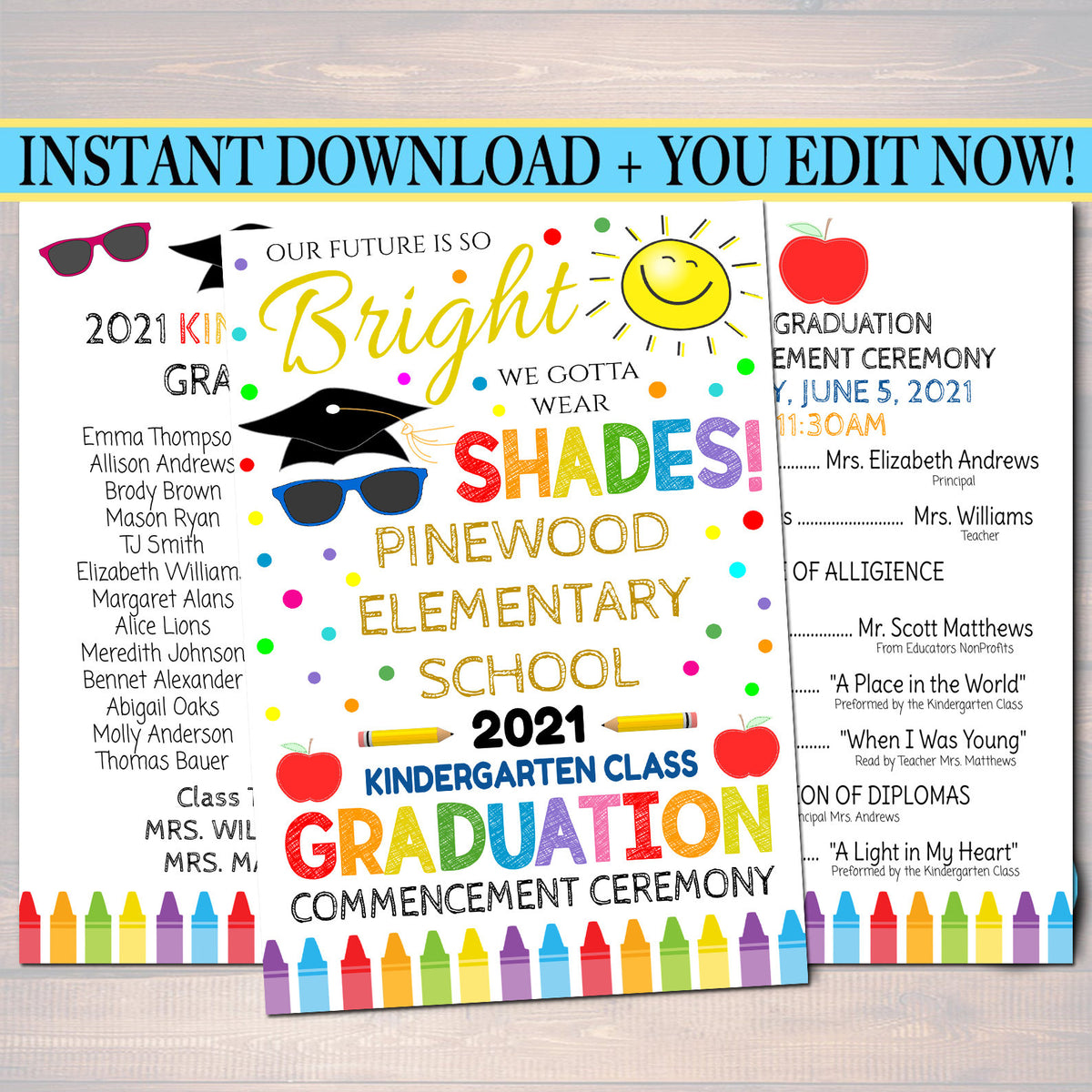 Kindergarten Graduation Program Template