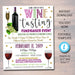 Wine Tasting Flyer, Small Business Fundraiser Invitation, Sip and Shop Wine Class Wine Bar, Church Event School pta pto, EDITABLE TEMPLATE