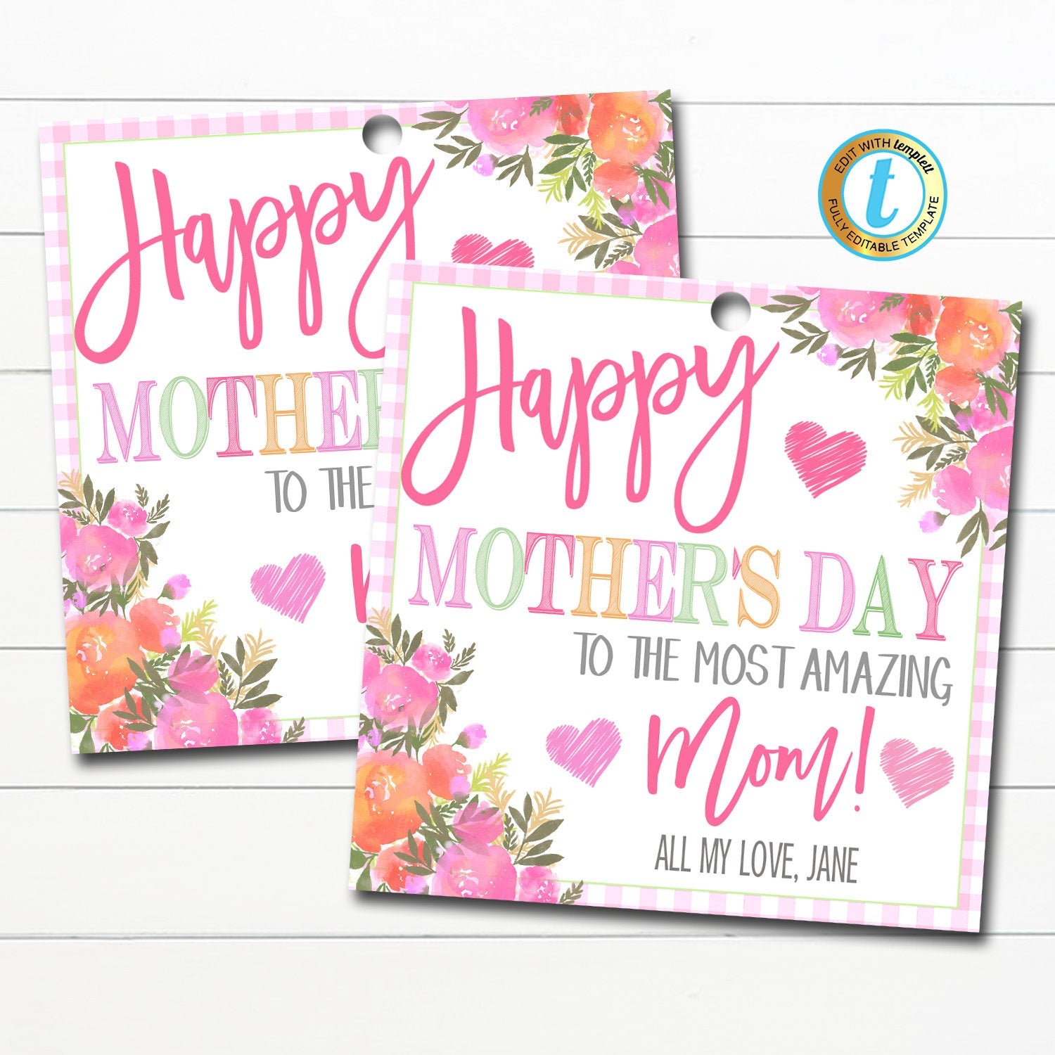 Happy Mothers Day Gift Labels