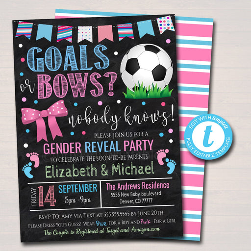 Bobbers or Bows Gender Reveal Invite