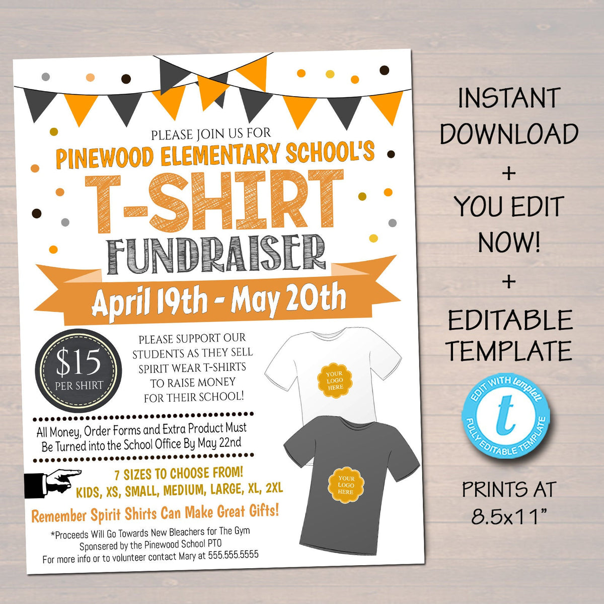 T Shirt Fundraiser Flyer | TidyLady Printables