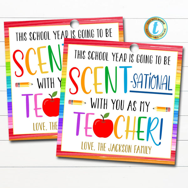 Teacher first day of school Scentsational TidyLady Printables