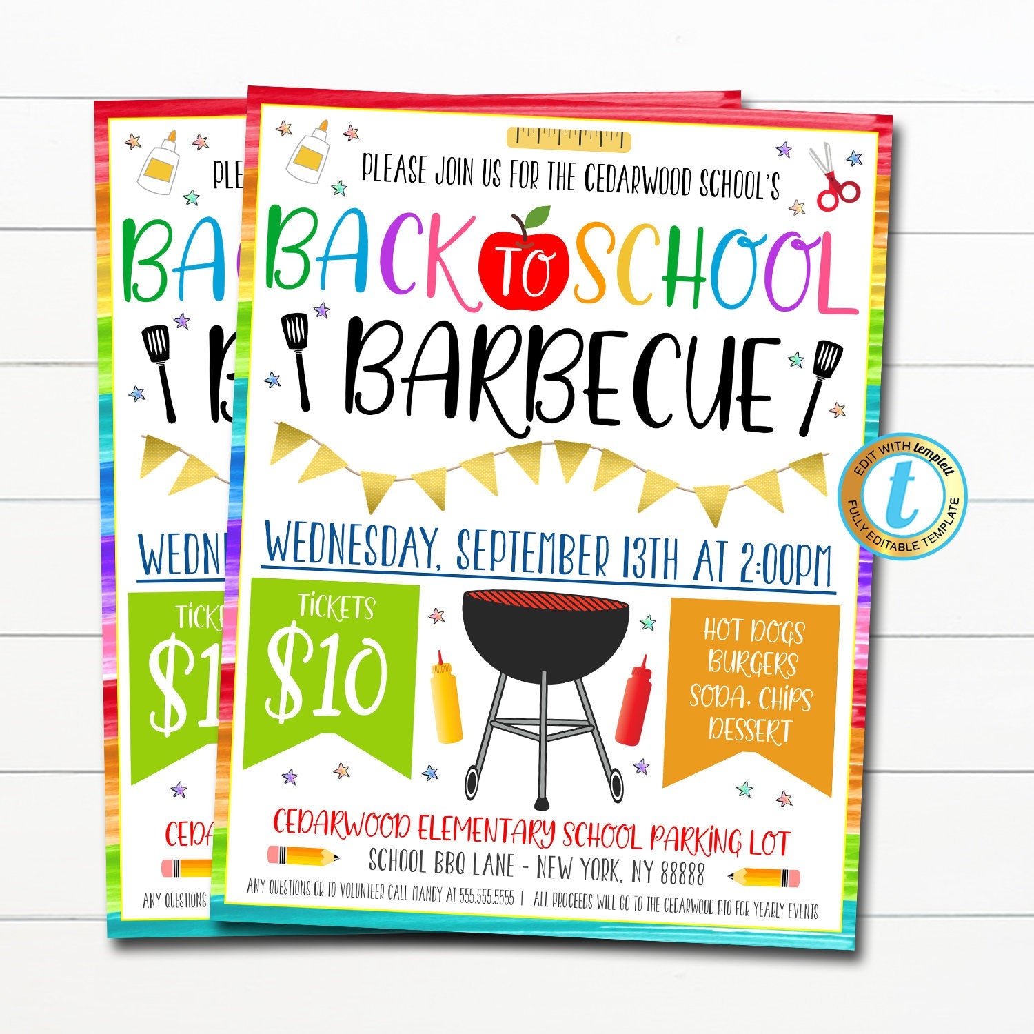 bbq fundraiser flyer template