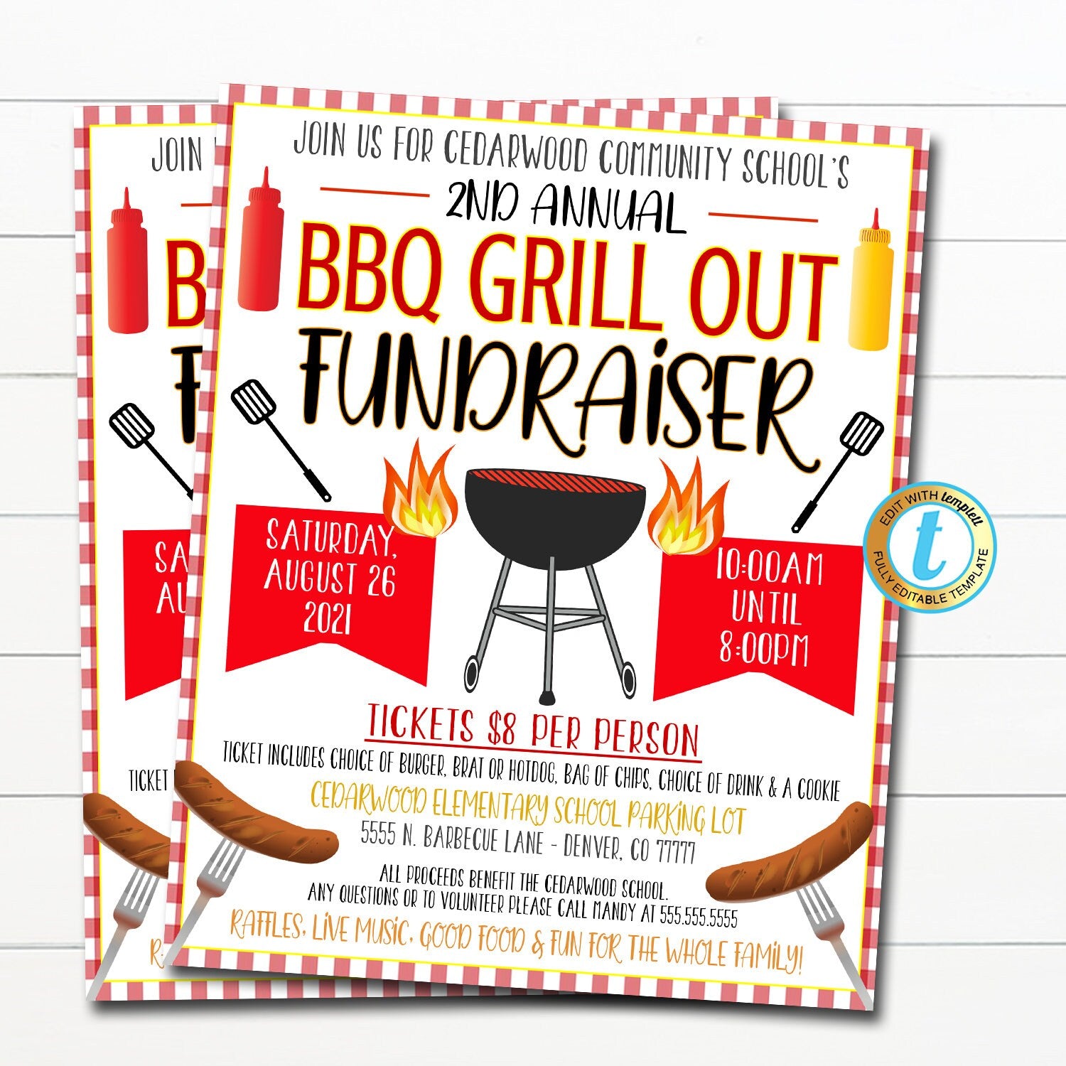 bbq fundraiser flyer template