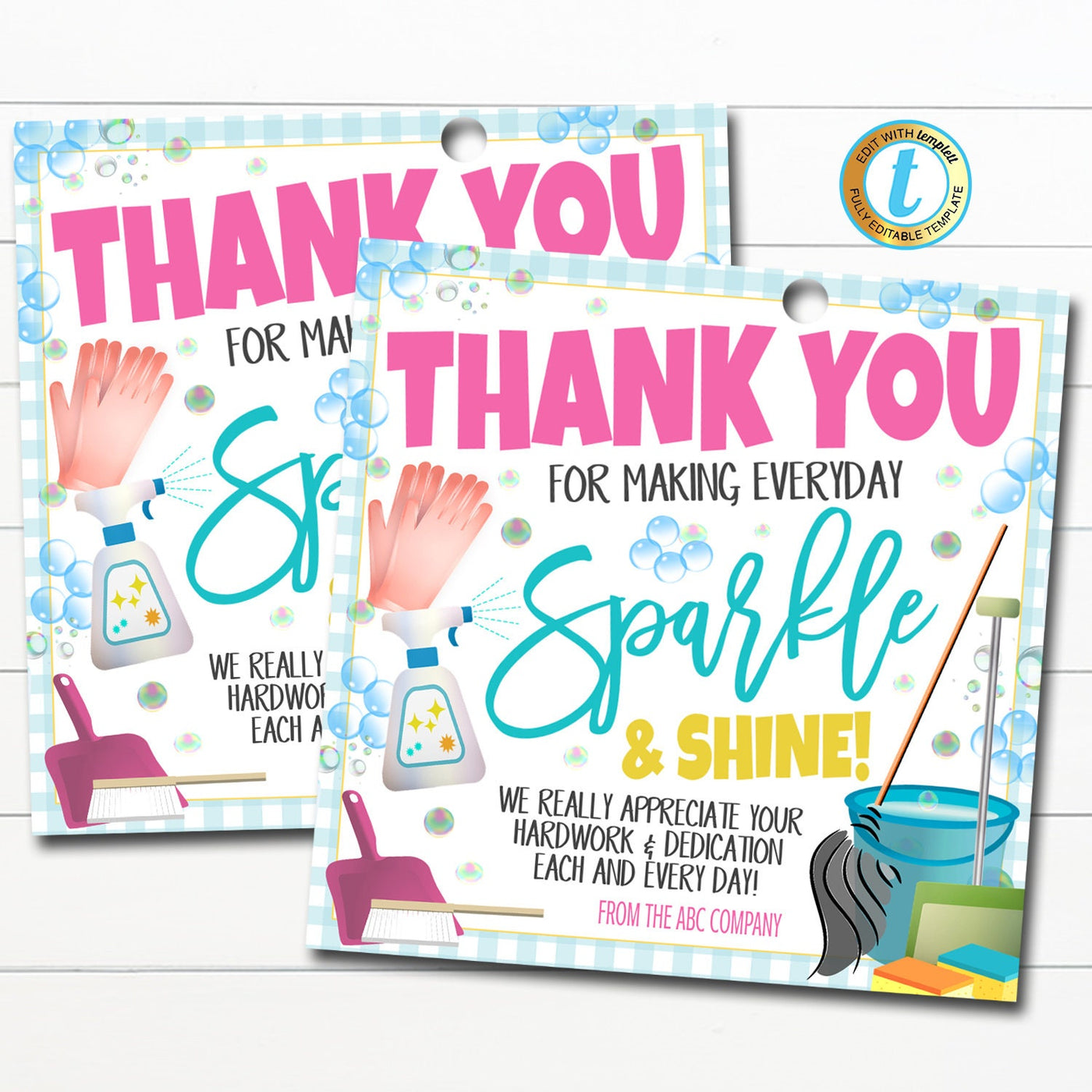 Housekeeping Appreciation Week Thank You Gift Tag — TidyLady Printables