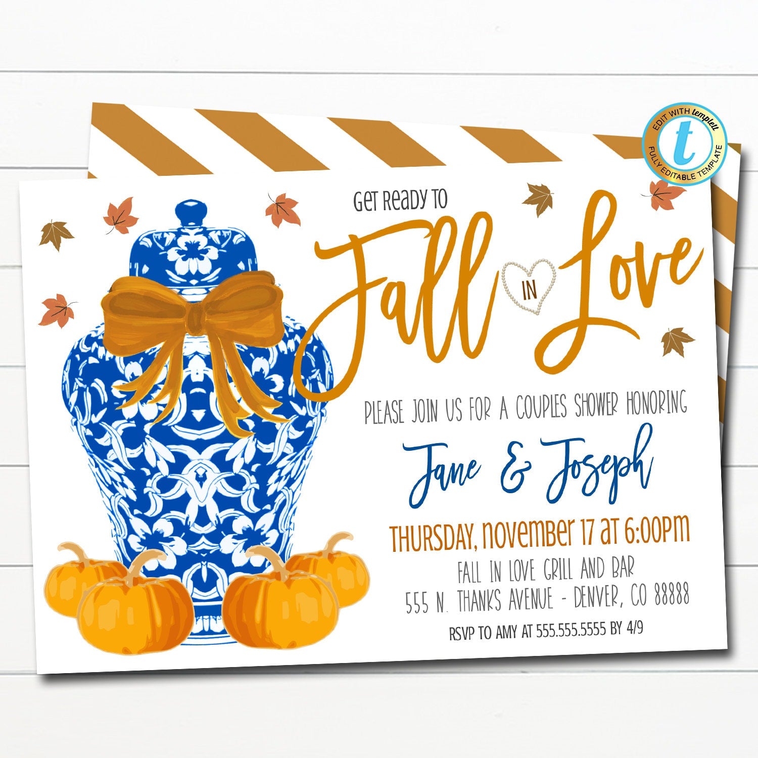 Love Invitations in Orange