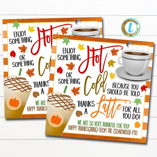 Christmas Thanks a Latte Coffee Donut Gift Card — TidyLady Printables